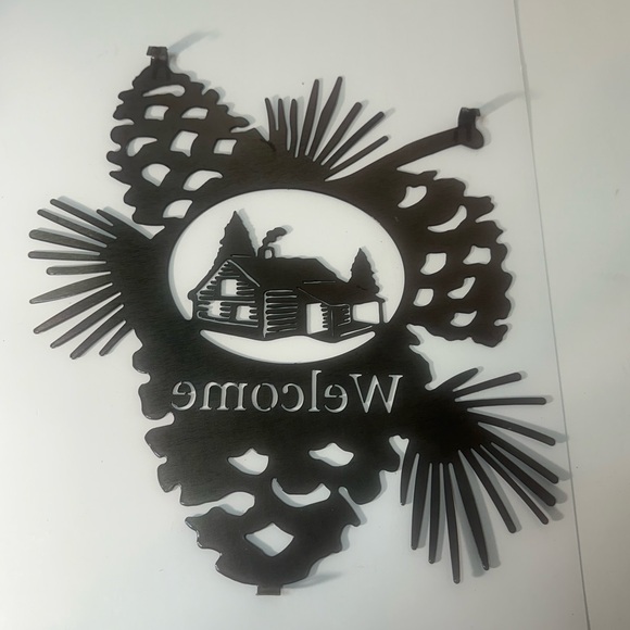 Rustic Metal Welcome Sign w house design - Picture 2 of 2